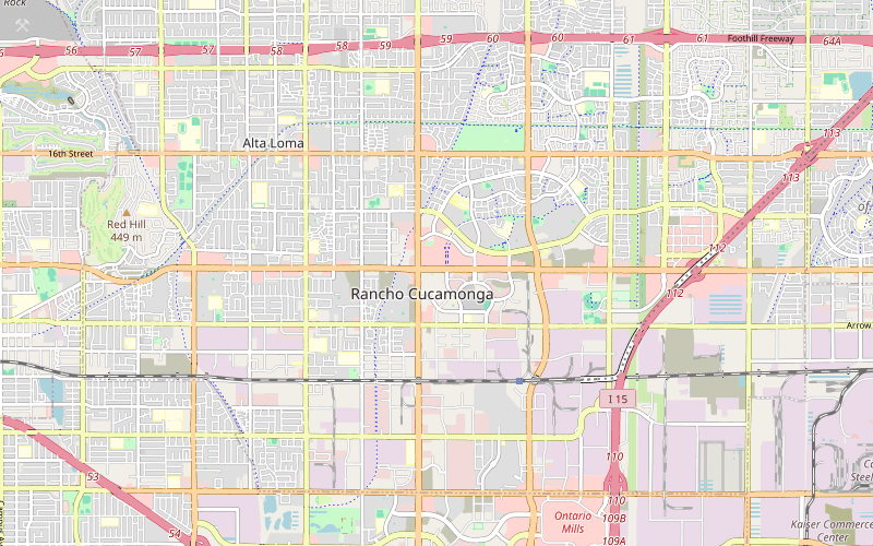Map of the general Rancho Cucamonga area — exact location of Apartment Cafe unconfirmed