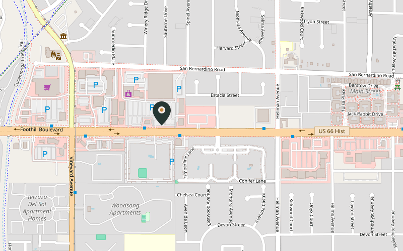 Map showing the location of China Fresh in Rancho Cucamonga, California