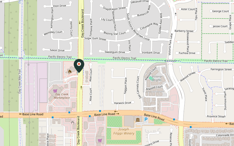 Map showing the location of China One in Rancho Cucamonga, California