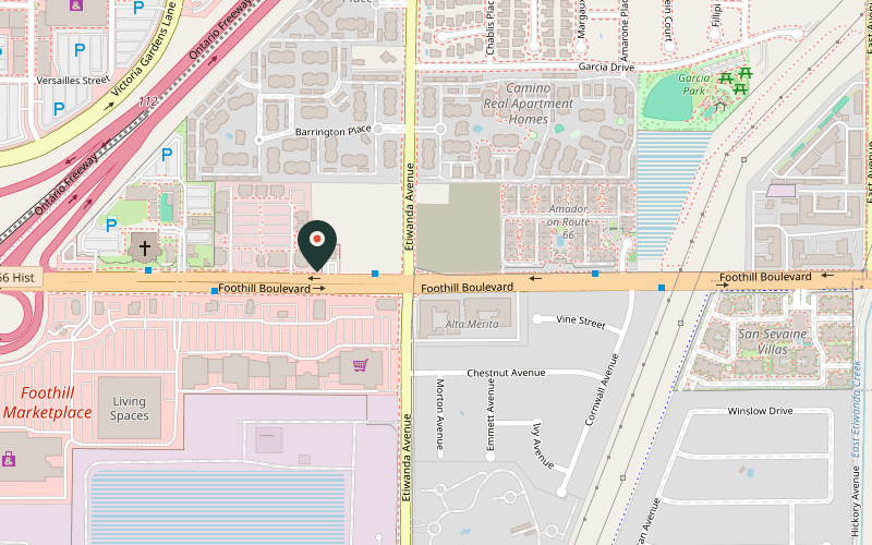 Map showing the location of China Republic in Rancho Cucamonga, California