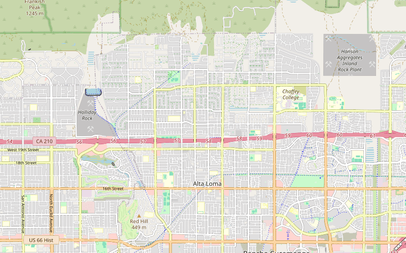 Map of the general Rancho Cucamonga area — exact location of Coffeecito unconfirmed