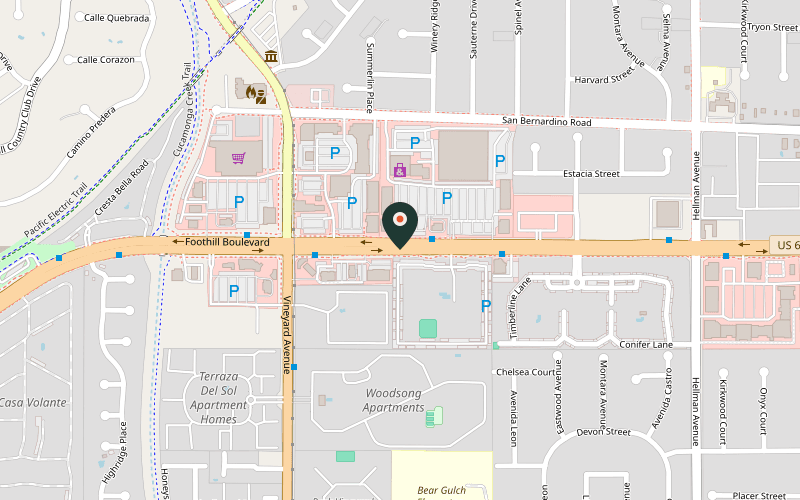 Map showing the location of Costa de Oro in Rancho Cucamonga, California