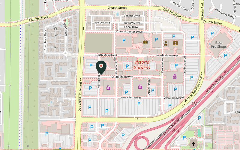 Map showing the location of Creators' Kitchen as Seen on TikTok in Rancho Cucamonga, California