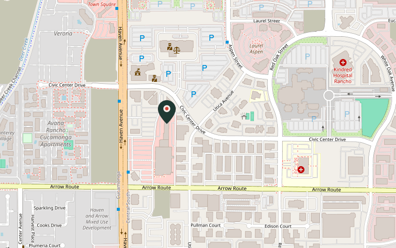 Map showing the location of Dumpling Artisan in Rancho Cucamonga, California
