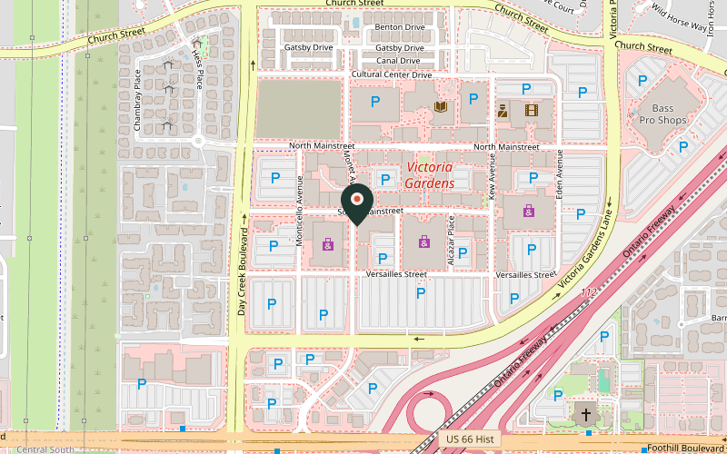 Map showing the location of Gyu-Kaku Japanese BBQ at 7893 Monet Ave, Rancho Cucamonga