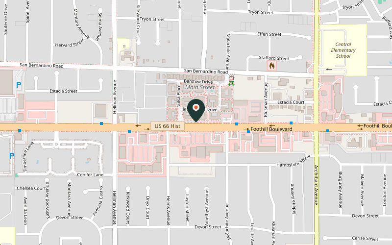 Map showing the location of Hide-A-While Bar & Lounge