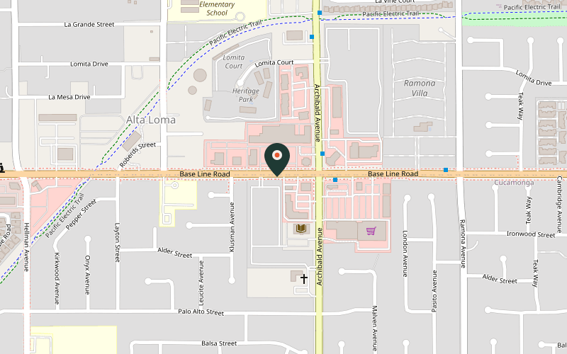 Map showing the location of Juanita's III Rancho Cucamonga in Rancho Cucamonga, California