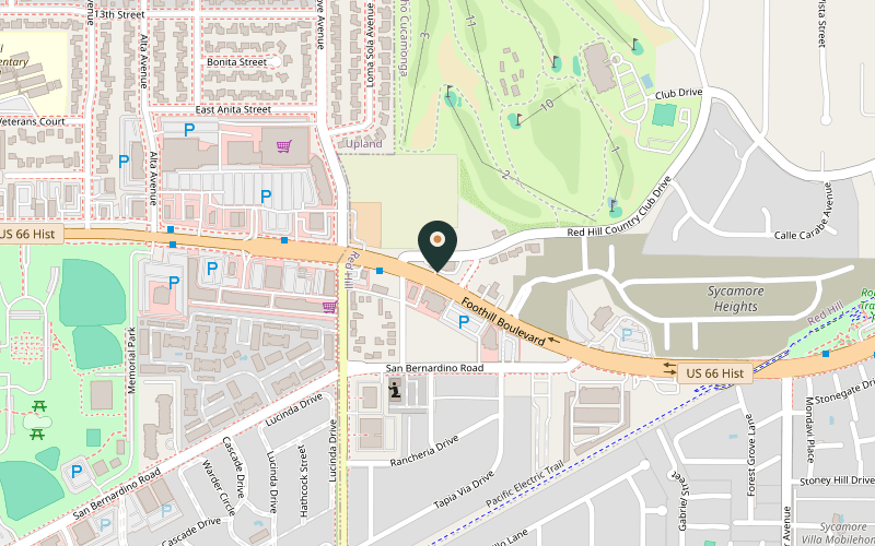 Map showing the location of Magic Lamp Inn
