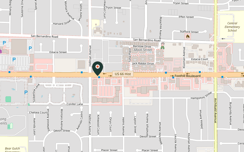 Map showing the location of Mala Master Spicy House in Rancho Cucamonga, California