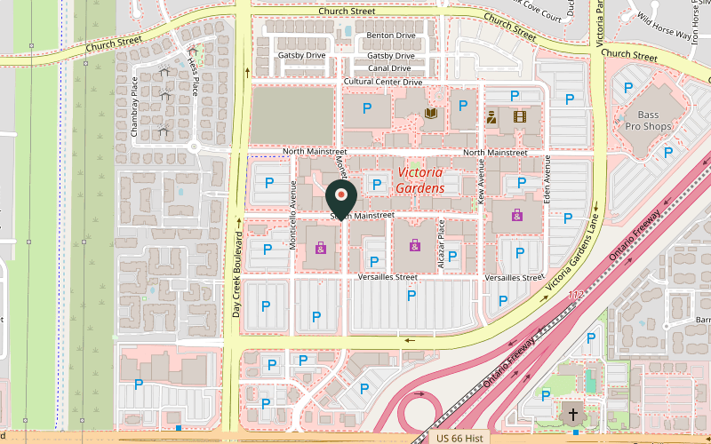Map showing the location of Mendocino Farms in Rancho Cucamonga, California