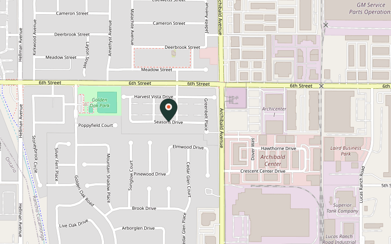 Map showing the location of Seasons 52, Rancho Cucamonga