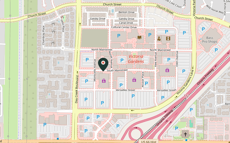 Map showing the location of Seven Grams in Rancho Cucamonga, California