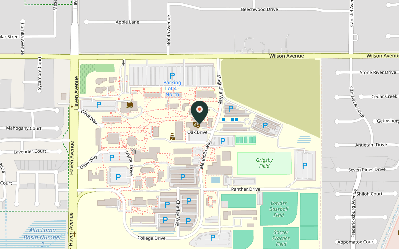 Map showing the location of Wignall Museum of Contemporary Art at 5885 Haven Ave, Rancho Cucamonga