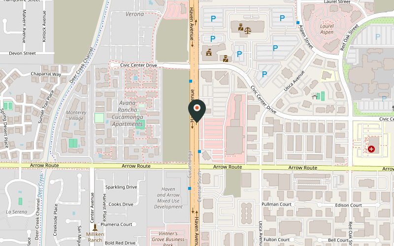 Map showing the location of Wine Now! in Rancho Cucamonga, California