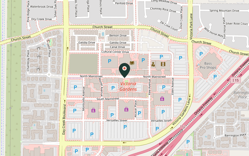 Map showing the location of Yard House at 12473 N Mainstreet, Rancho Cucamonga